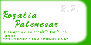 rozalia palencsar business card